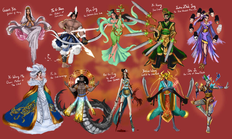 Assorted Chinese Gods